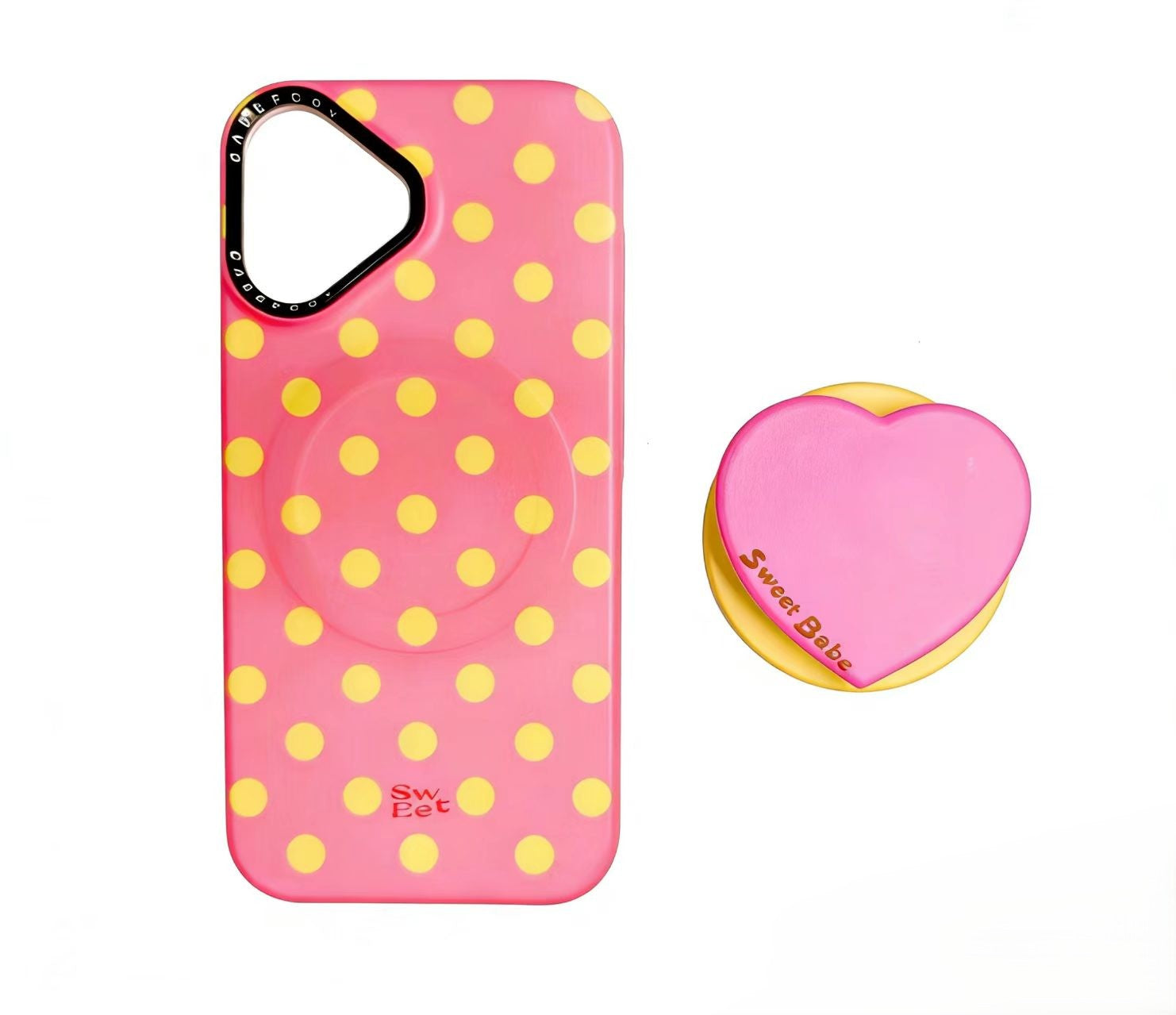 Artistic Phone Case.Pink Lemon Dot
